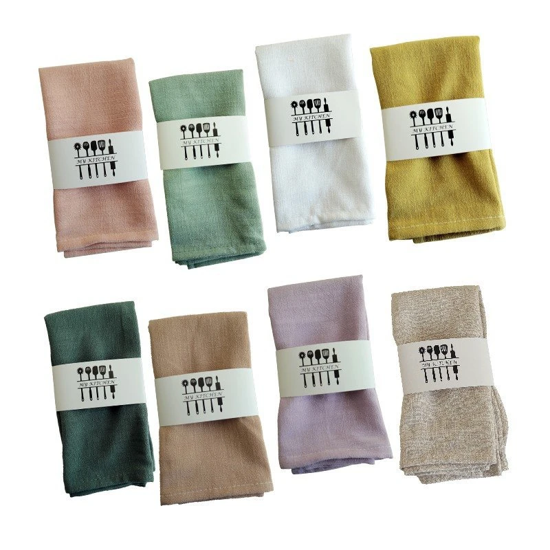 

1pcs Cotton linen Fabric Napkin Simple Solid Color Table Dinner Napkins For Wedding Party Restaurants Table Decor