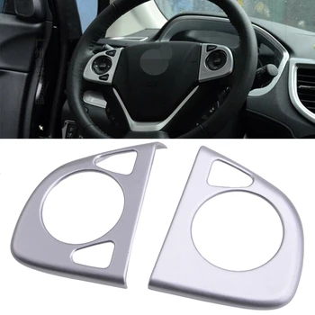 

CITALL 2Pcs ABS Chrome High Configuration Steering Wheel Cover Trim Frame Fit for Honda CRV 2012 2013 2014 2015 2016