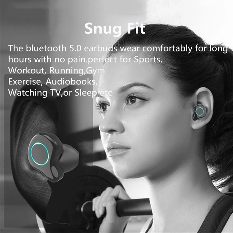 Bluetooth Headset R6 Sports Charging Bin Tws Bluetooth Headset Digital Display Contact Headphones In-Ear Deep Bass Sound