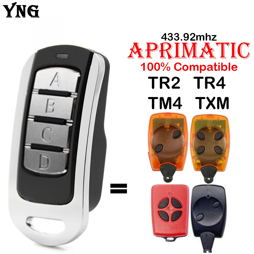 Открывалка для гаражных дверей APRIMATIC TR2 TX2M TR4 TM4 433 92 МГц фиксированный и