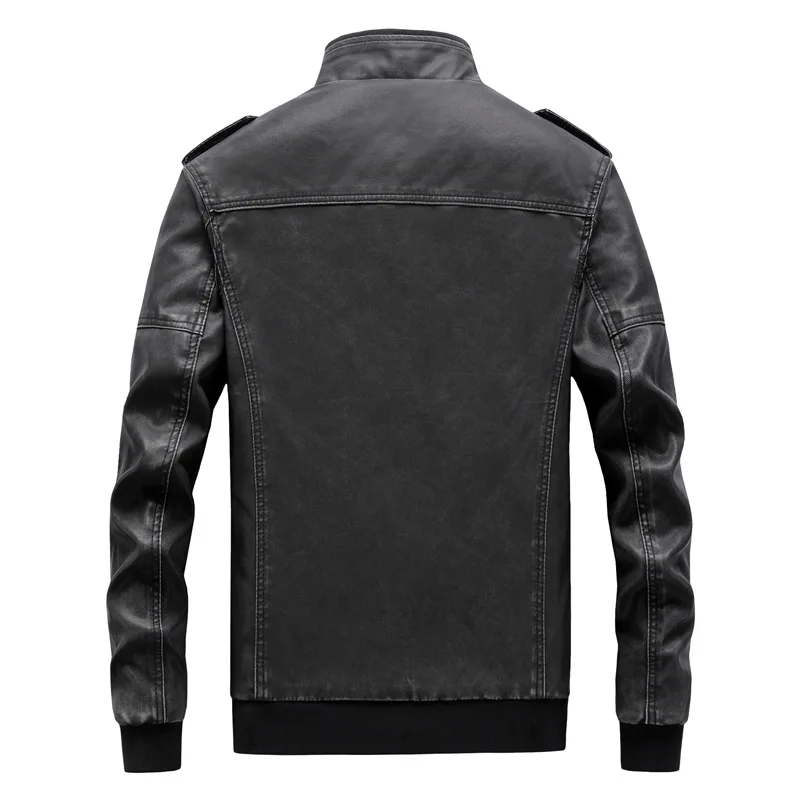 PU Military Jacket Men Casual Winter Autumn Army Fitness Leather Coats Bomber Anti-Leather Jackets jaqueta de couro masculina