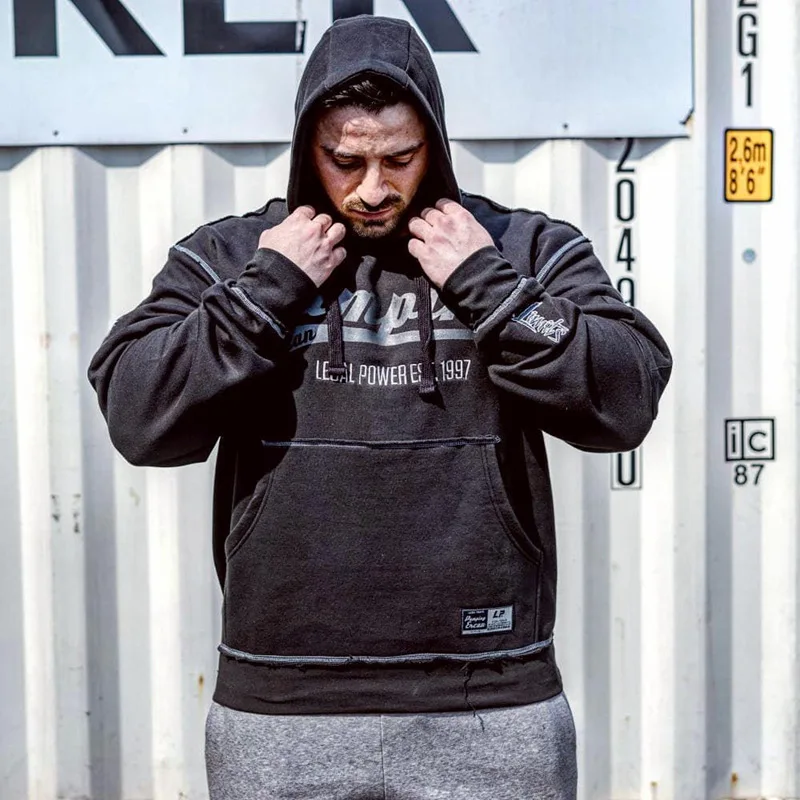 

Men Winter Warm Cotton Hoodie Corduroy Sweatshirt Fitness Gym Hooded Tops