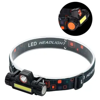 

XPE COB LED Headlamp USB Rechargeable Flashlight Mini Headlight Head Light