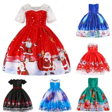 Новое рождественское платье для девочек; новогодний костюм Санта-Клауса; Детские платья для девочек; Рождественский подарок принцессы со снежинками; Vestido Natal