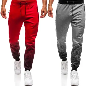 

2020 Fashion Casual Men Gradient Color Drawstring Sports Joggering Pants Trousers Sweatpants