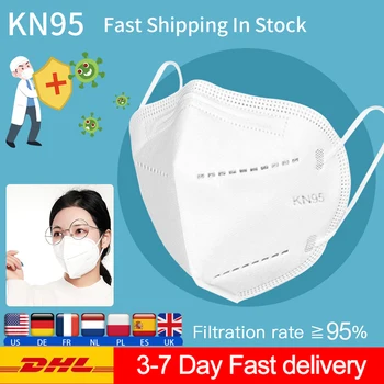 

5～100pcs KN95 Mask Bacteria Proof Anti Infection 5 Layers Anti PM2.5 Dust Mask Face Mask Particulate Mouth Respirator DHL Filter