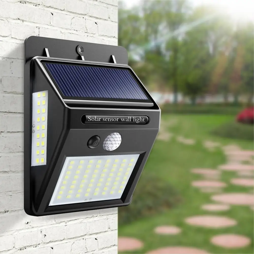 

Outdoor Wall Light 100 LEDS New Solar Lamps PIR Motion Sensor Movement Detection Waterproof Wall Lamp lights foco led exterior