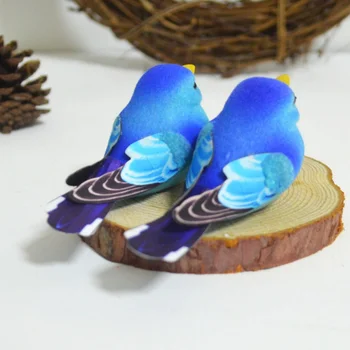 

2Pcs Foam Bird Handmake Artificial Birds Head Wedding Decoration DIY Wreath Gift Box Scrapbooking Craft Fake Garden Decoration