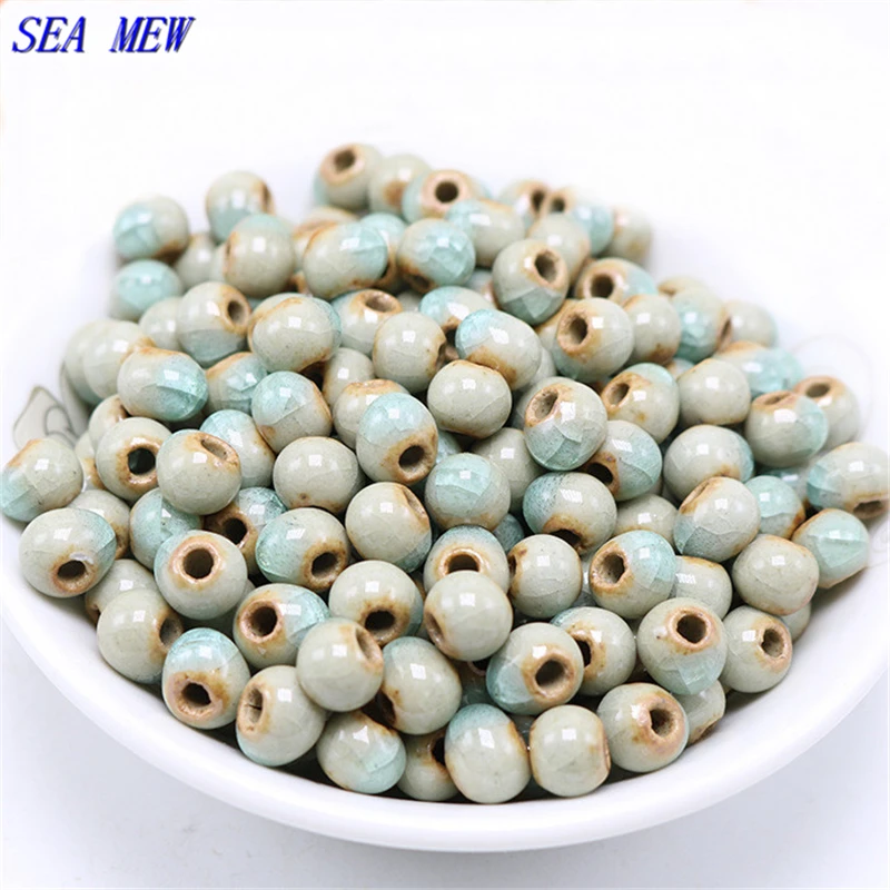 SEA-MEW-Wholesale-6mm-8mm-10mm-Blue-Porcelain-Loose-Beads-Ceramic-Beads-Handmade-DIY-Hole-Beads