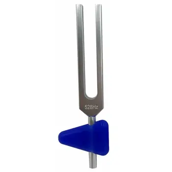 

528 Hz Aluminum Tuning Fork with Bag Mallet Triangular Silica Gel and Cleaning Cloth for Ultimate Healing and Relaxation