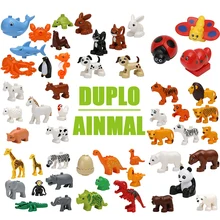 Большие фигурки животных, совместимы с Duploed, большой размер, строительный блок, сделай сам, мультяшное животное, кирпичная развивающая игрушка для детей, рождественские подарки