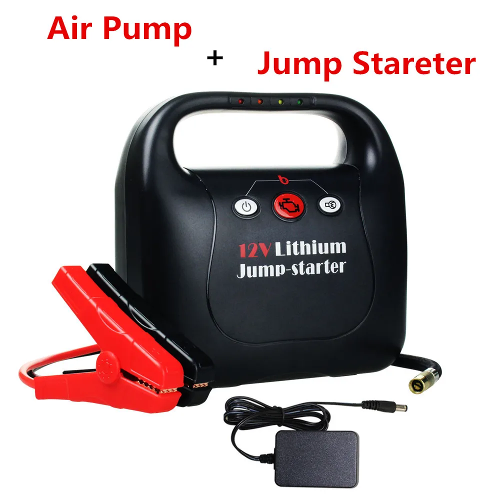 

12V 12000mA 2 in 1 Car Jump Starter Emergency Power Bank With 150PSI Electric Air Pump Inflator Car Battery Booster Charger