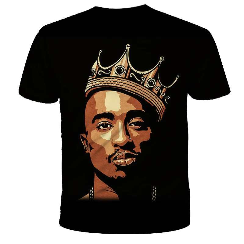 Новая летняя модная мужская и женская футболка Rapper 2pac Tupac 3d принт хип-хоп футболка s Повседневная крутая футболка для мужчин размера плюс 5XL
