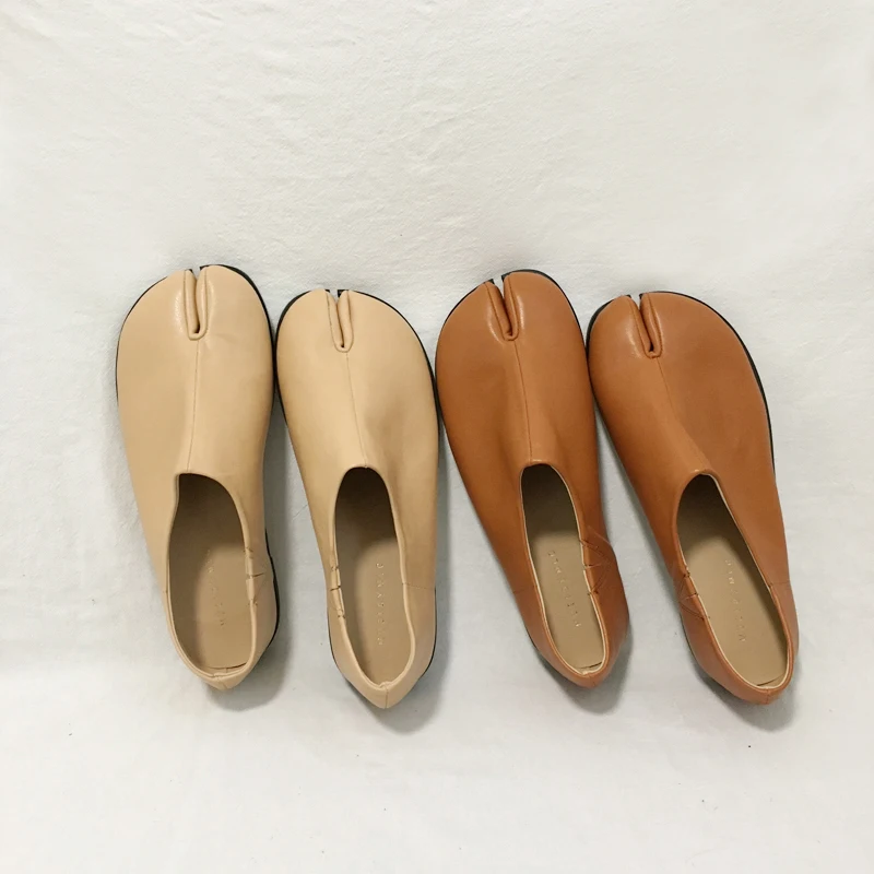 

tabi ninja shoes woman 2019 autumn new lazy slip-on split toe loafers 2 ways shallow flats miccasins Japan style clip toe shoes