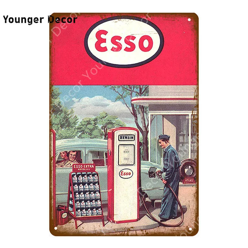 Gilmore бензиновый Декор Esso Castrol Texaco Rocket Motor Oil винтажный металлический постер для паба бара гаража табличка Ретро жестяная вывеска YI-089