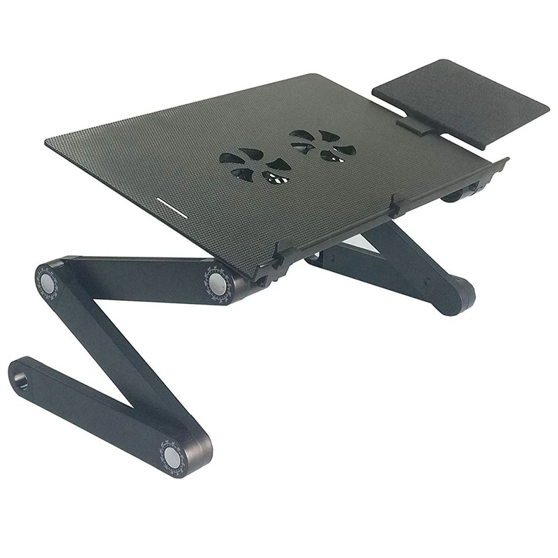 Подставка для ноутбука для кровати и дивана, уютный стол, портативный регулируемый столик для ноутбука, стоячий/Сидящий с 2 вентиляторами охлаждения процессора и мышкой Pa