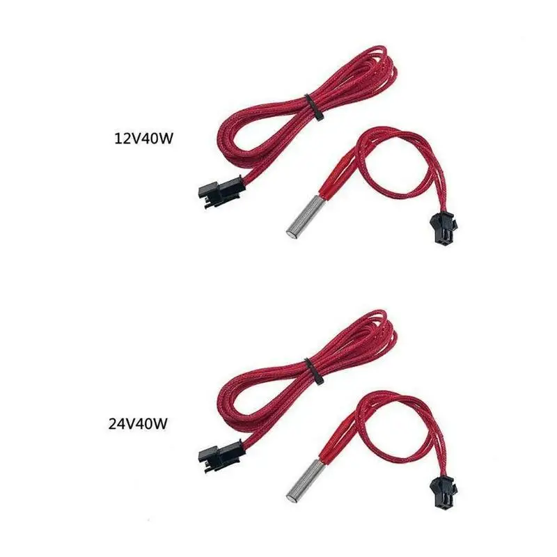 

1m Cartridge Heater With Terminal 12v 24v 40w Red Heater Tube 6 X 20mm For Tevo Or 3d Printers