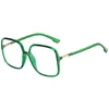 Oversized Green Prescription Reading Glasses Transparent Large Square Frames Computer Anti Blue Light Glasses Degree 0 to 6 3