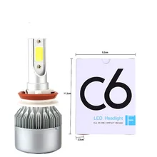 

Factory Supply Auto Car Led Headlight Bulb C6 72w 8000lm COB H4 H7 H11 9005 H13 6500k Led Headlamp Light Bulbs for Motorcycle