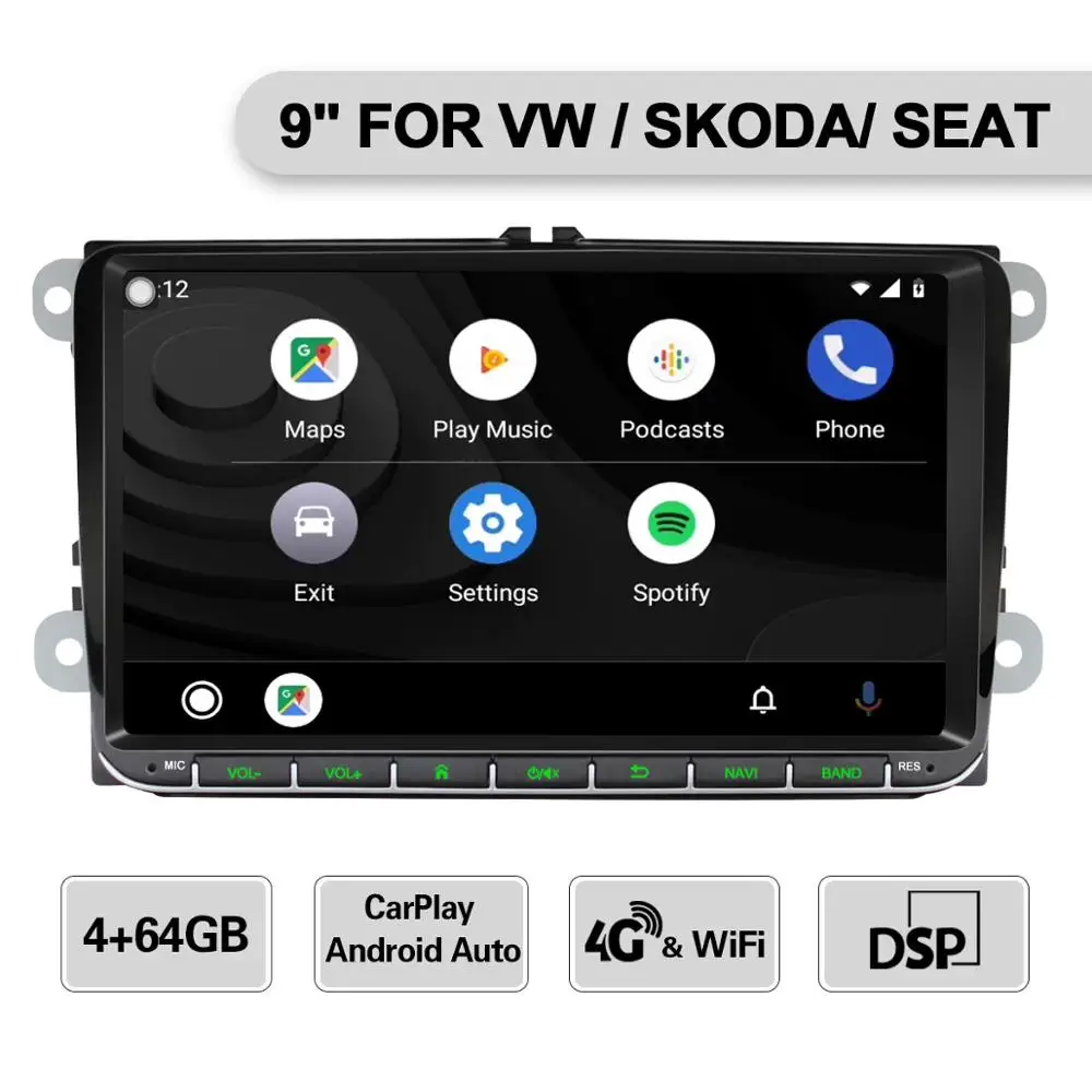 Android 8,1 Автомагнитола для VW/Volkswagen/Golf 5/6 Polo/Tiguan/Passat/b7/leon/Skoda/Octavia автомобильный dvd-плеер gps стерео с Carplay