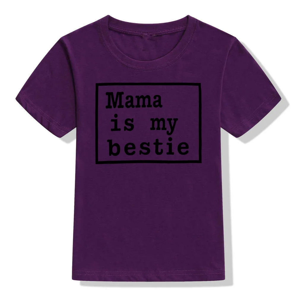 51Z4-KSTPP- Mama Is My Bestie/Детская футболка с принтом модная футболка для маленьких мальчиков и девочек детские повседневные футболки с буквами и короткими рукавами - Цвет: 51Z4-KSTPP-