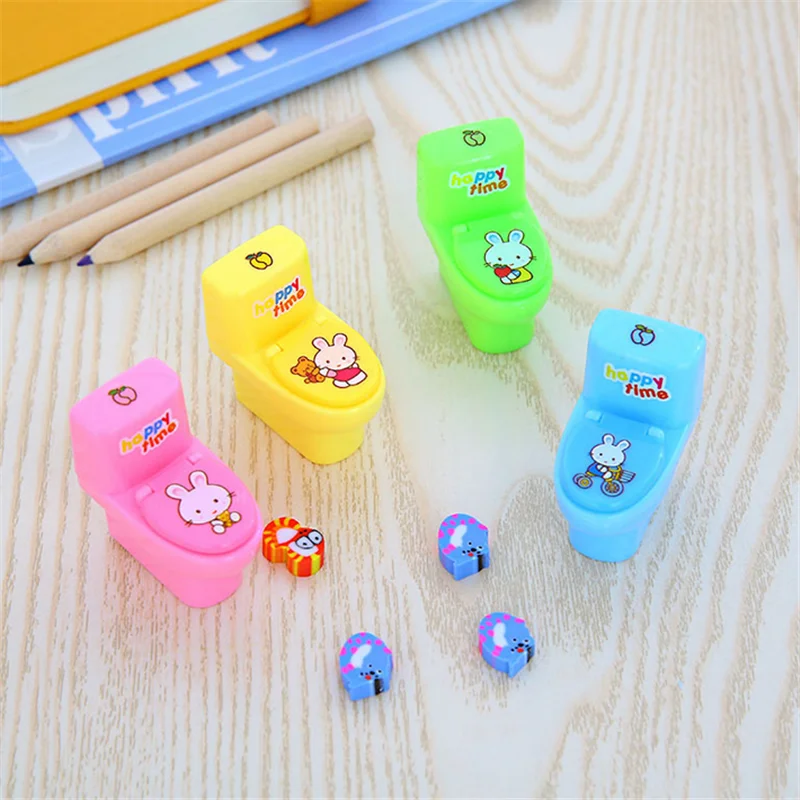 1pcs toilet-shaped pencil sharpener plastic pencil sharpener cute school supplies promotional gifts retail YOU SHONE