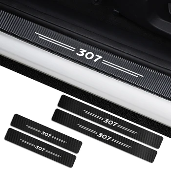 

4PCS Car Door Sill Scuff Plate Decor Sticker For Peugeot 307 308 206 207 Audi A3 A4 A6 Renault Megane Dacia Duster Clio Stickers