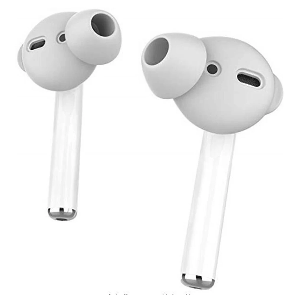 Удобные 3 пары черно-белых силиконовых вкладышей, чехол для Apple AirPods, Сумка с крючком+ противоскользящие накладки для наушников