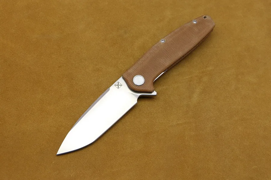 brown LOVOCOO YX-751 складной нож 14C28N лезвие МИКАРТА ручка Открытый Охота Альпинизм Рыбалка Ножи EDC инструмент - Цвет: brown