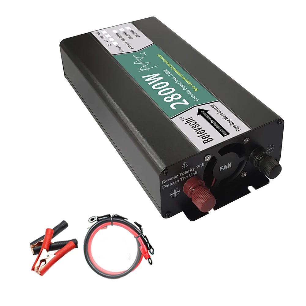 순수 사인파 인버터, 휴대용 차량 주파수 변환기, DC-AC 220V, 800W, 1600W, 2800W 전압 변환기, 12V, 24V, 48V, 60V