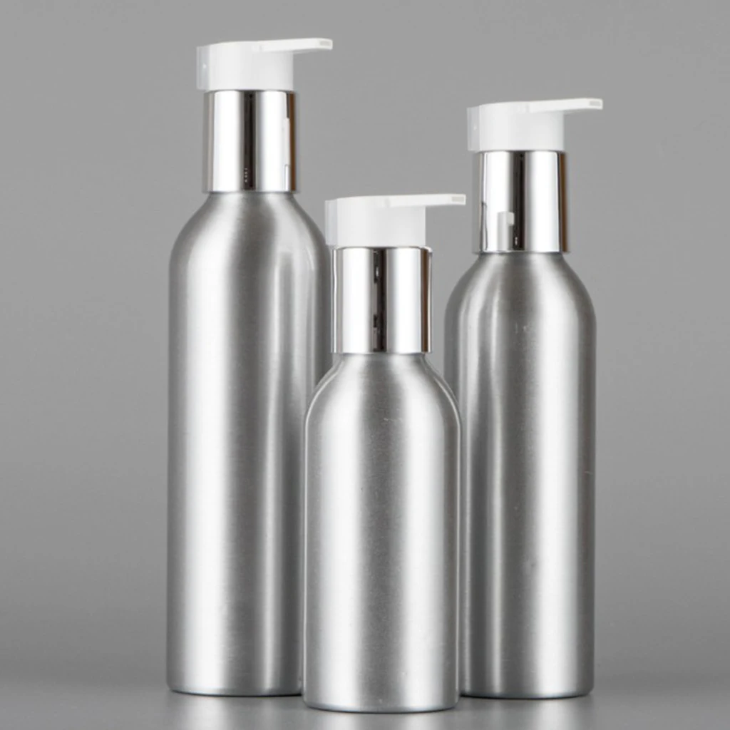 2 Pieces Refillable Aluminum Shampoo Bottles Shower Gel Emulsion Containers