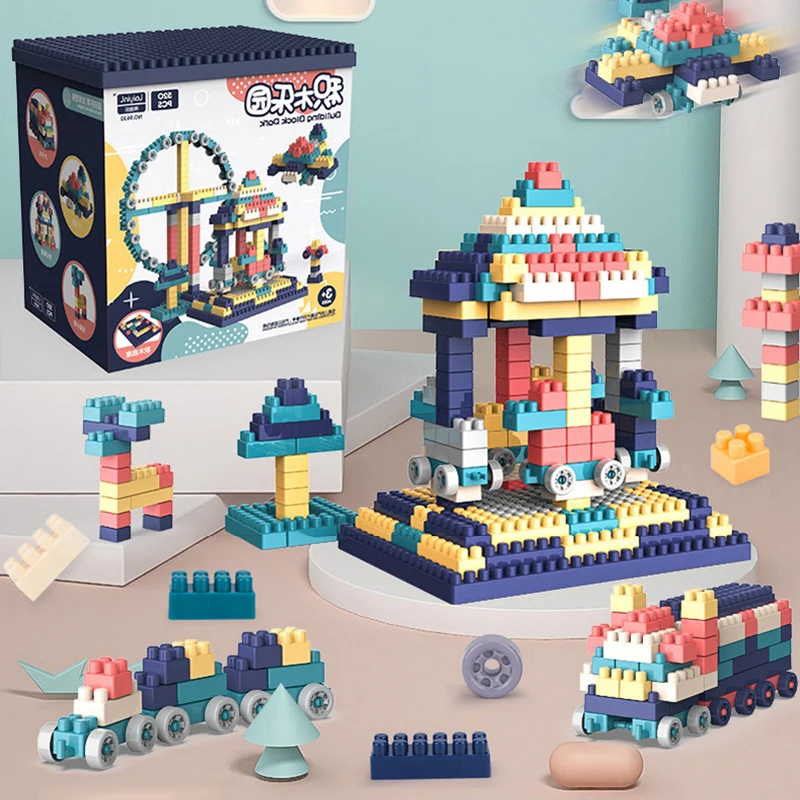 520 шт. строительные блоки с колесом обозрения парк развлечений DIY креативные кирпичи объемные модели Фигурки Развивающие игрушки для детей Подарки
