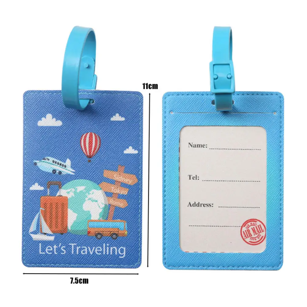 Luggage Case Name Tag ID Labels Travel Bag Suitcase Identification Label  Holder Baggage Boarding Summer Bag Tag World Map Design