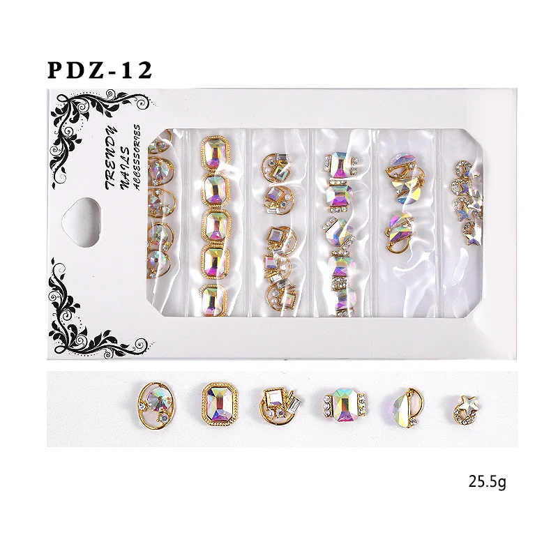 RBAN NAIL 3D Charm Nail Art Rhinestone Decorations Shiny Crystal Jewelry Different Kinds Manicure Accessories Tools - Цвет: S08078