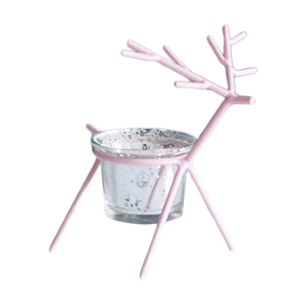 Cute Iron Reindeer Candle Holder Tealight Holder Table Centerpieces Christmas Decoration Photo Prop Home Bar Cafe Ornament