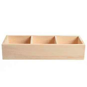 

1PC Multipurpose Solid Wood Box Pine Wood Storage Box Multi-Lattice Wooden Box Uncovered Tea Bag Sugar Packet Box