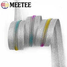 2/4M 5# Colored Sewing Zippers Plastic Coded Zipper DIY Coat Luggage Bag Zips Repair Kit Zippers Clothing Garment Accessories