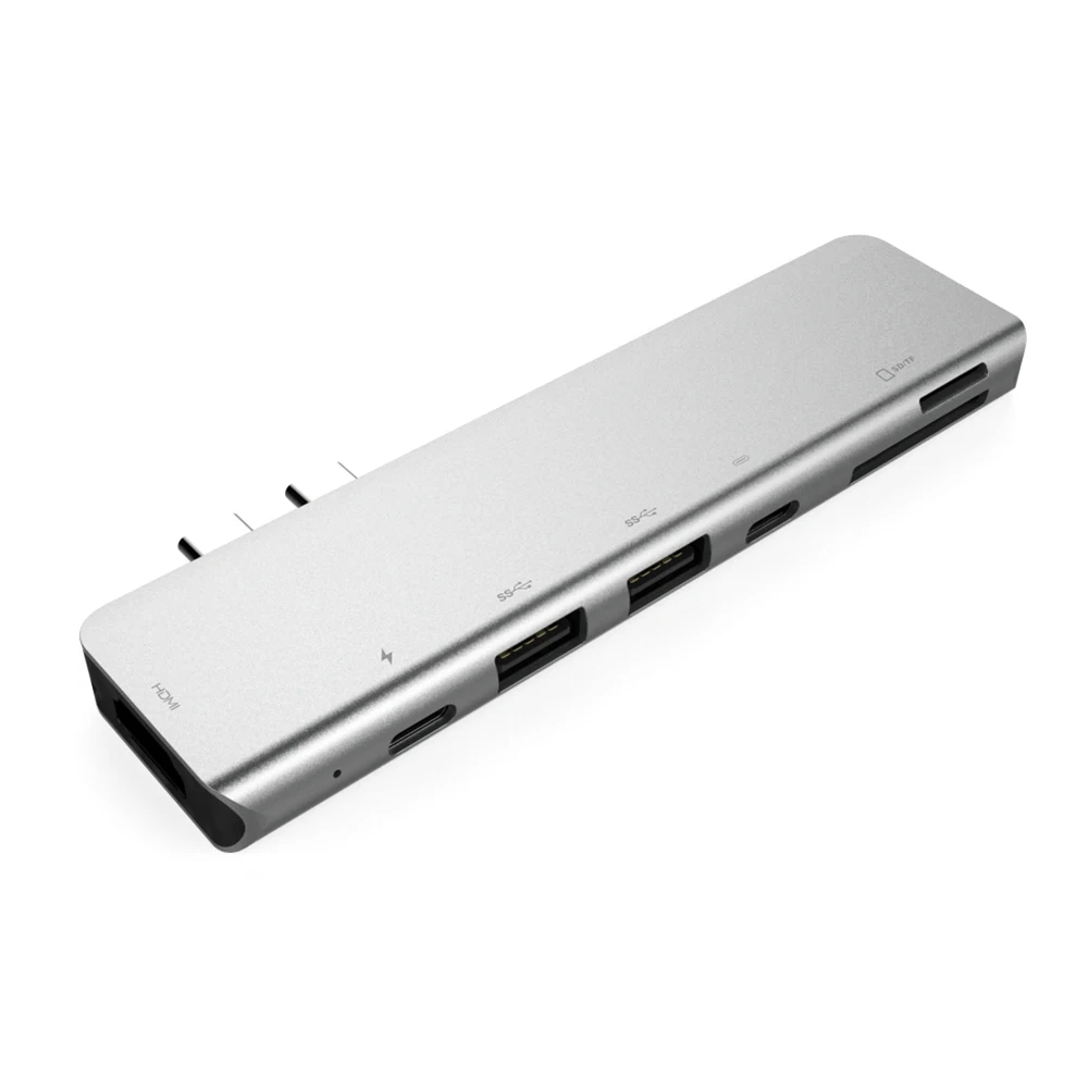 USB C концентратор двойной тип C к Мульти USB 3,0 HDMI адаптер с SD/TF кард-ридер USB-C 3,0 разветвитель порт USB-C концентратор для MacBook Pro