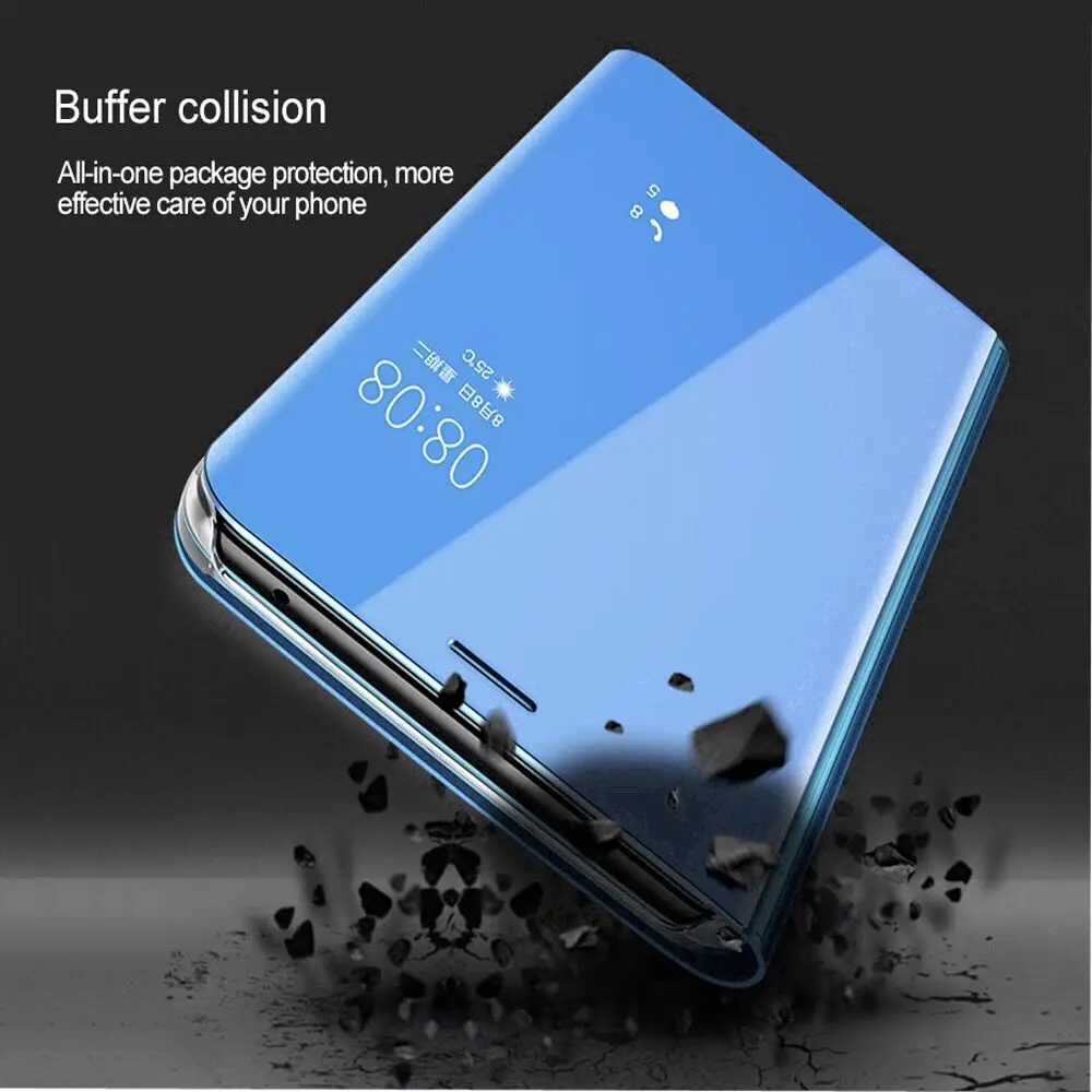 Mirror Smart Case For Samsung Galaxy S22 Ultra S21 Plus M52 M62 A53 A03S A22 A32 A52 A72 Cover View Leather Kickstand Flip Cases