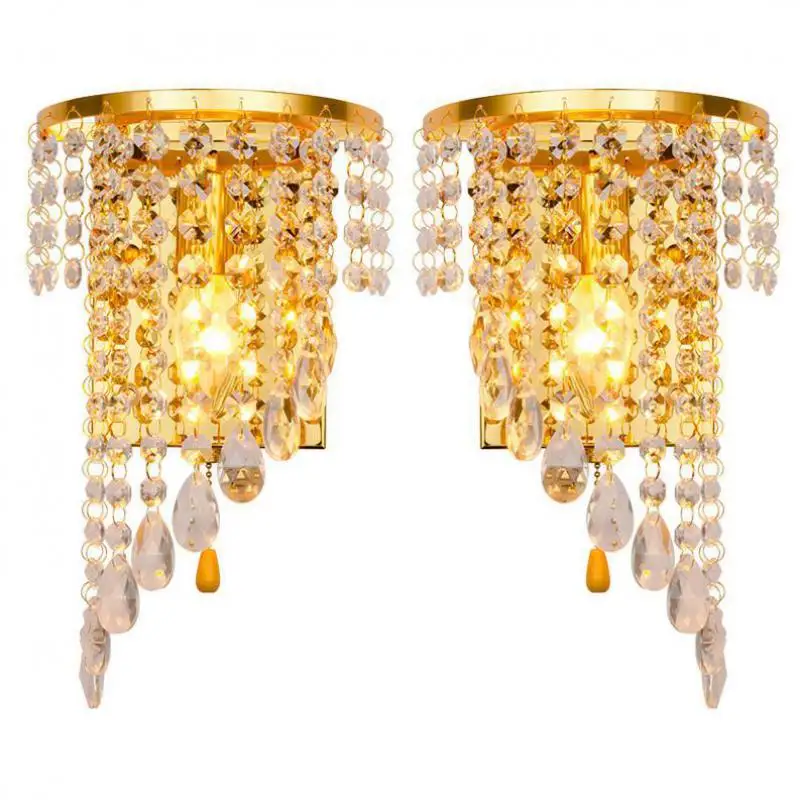 Modern chrome Silver/Gold K9 Crystal LED Wall Light Sconce Fitting Bedsid lamps 