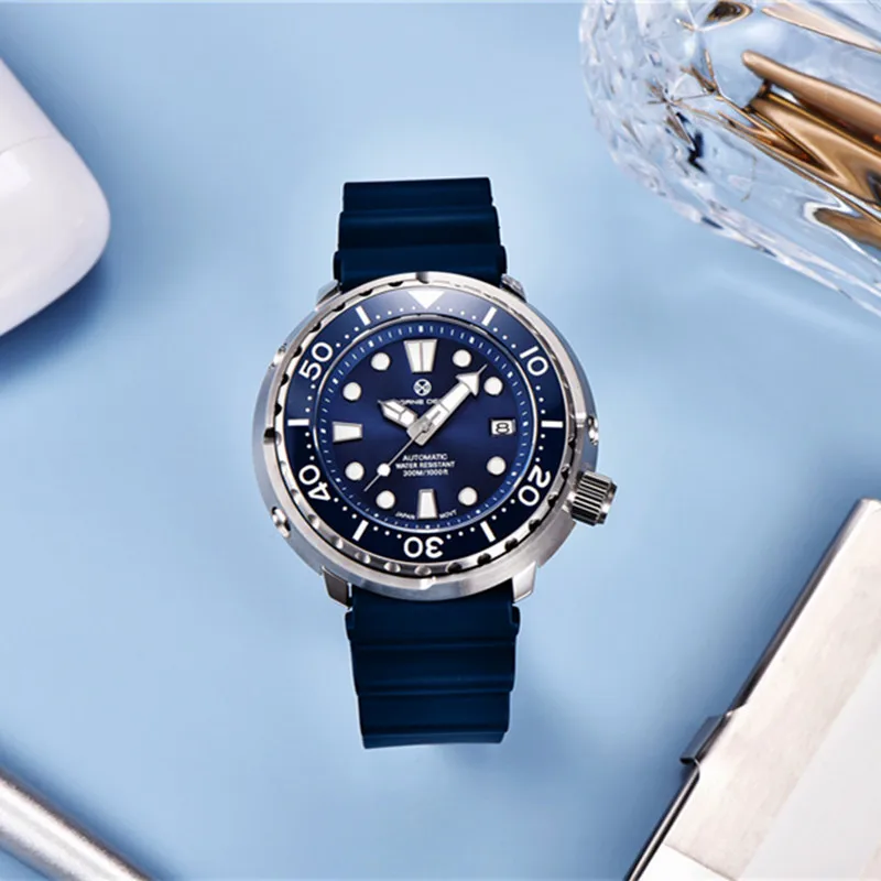 PAGRNE DESIGN Diving Watch Men's Sports Mechanical Watches 300M Waterproof Sapphire Crystal Automatic Wrist Watch Pagani Design