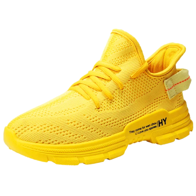 Новинка; обувь Flyknit; кроссовки с механической подошвой; женская обувь; легкая дышащая повседневная спортивная обувь; Женская Вулканизированная обувь - Цвет: yellow