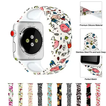 

For Apple Watch band 5 4 3 2 Woman Silicone watch band 42mm 38mm Cartoo Soft Band Replacement Strap Wrist 44mm 40mm For iWatch 4