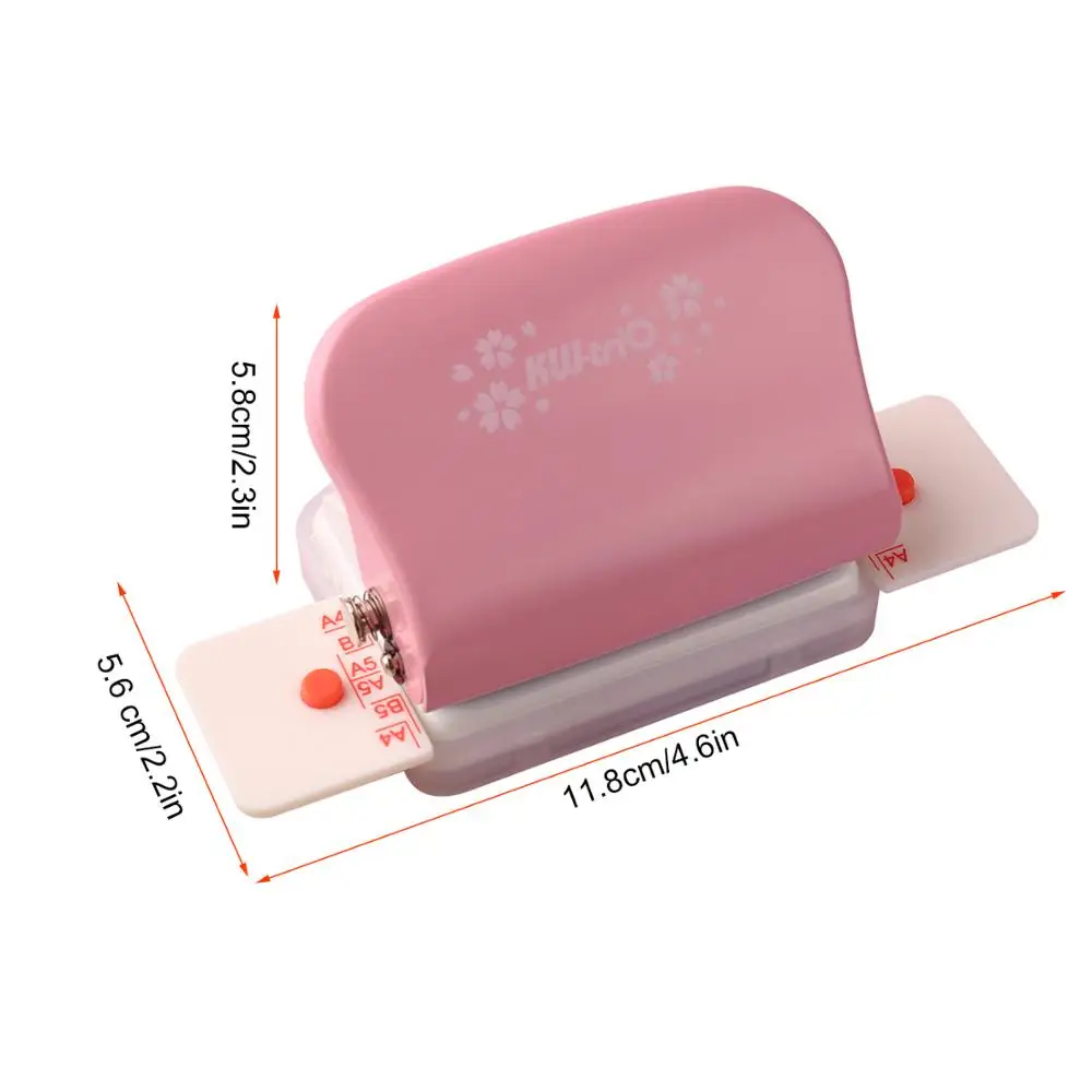 KW-trio 6-Hole Paper Punch Handheld Metal Hole Puncher 5 Sheet Capacity 6mm for A4 A5 B5 Notebook Scrapbook Diary Planner