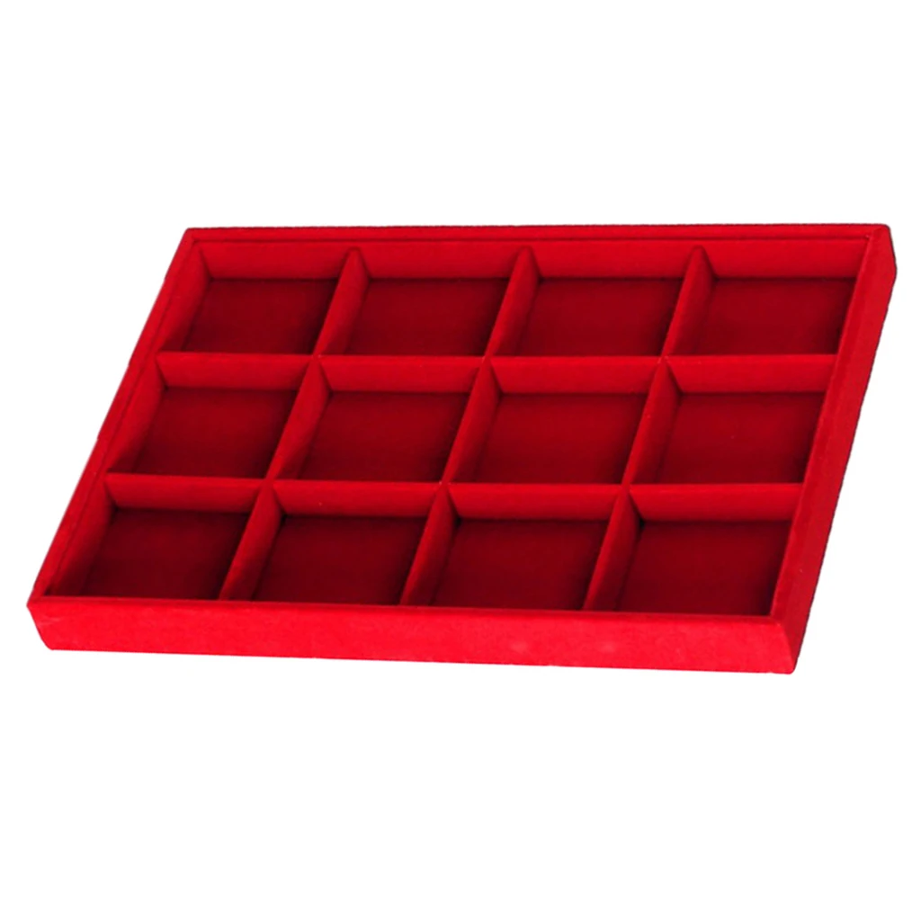 Ring Earring Necklace Jewelry Display Organizer Box Tray Showcase Holder