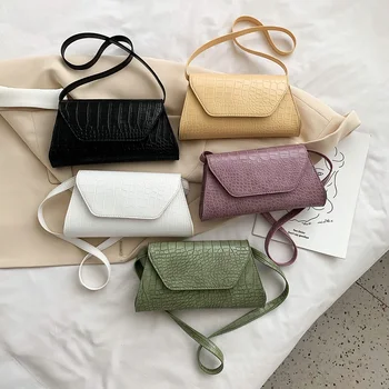 

Portable Practical Vintage Stone Pattern Women Handbags Totes Classic Texture Ladies Leather Shoulder Underarm Bag