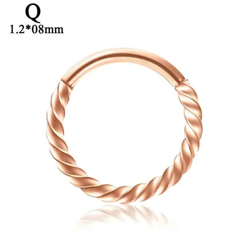 1PC 6mm to 12mm 16g Steel Hinged Segment Clicker Ring Nose Septum Piercing Helix Cartilage Daith Twist Hoop 