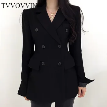 

TVVOVVIN 2020 Autumn One Button Suit Loose Coat Directly Canister Double Breasted Women's Small Suit Loose Coat Market ZX371