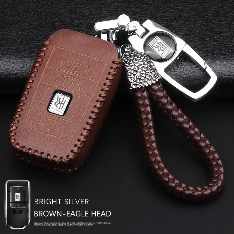 Подходит для Rolls Royce восьмого поколения phantom key cover кожаная сумка для ключей набор ключей Автомобильный значок кожаный чехол для ключей - Название цвета: C2
