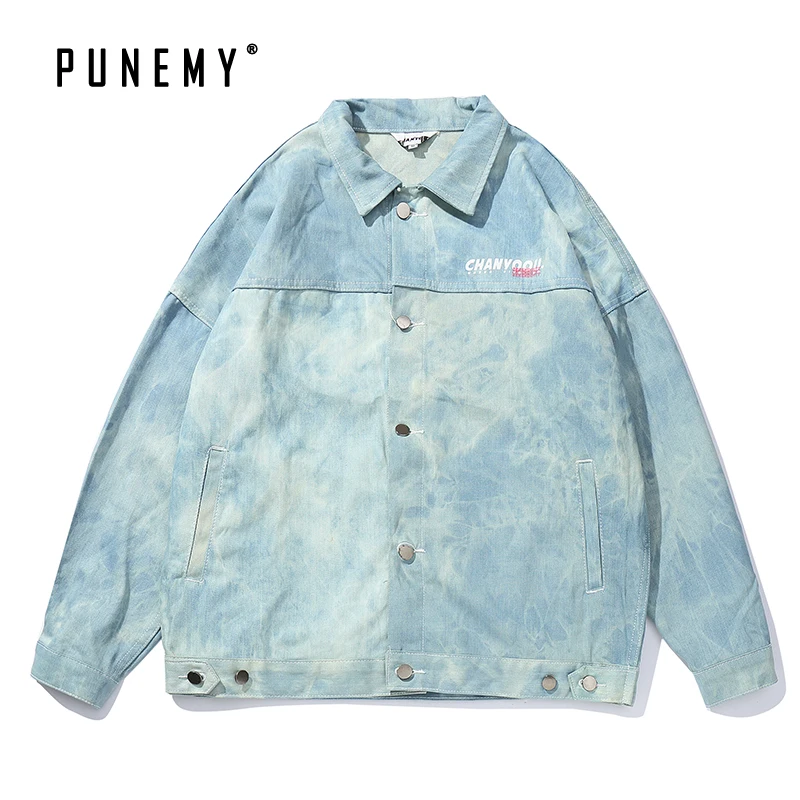 

Retro Hip Hop Denim Jackets Men Vintage Washed Oversize Harajuku Streetwear Outwear Punk Rock Style Kanye Man's Denim Jackets